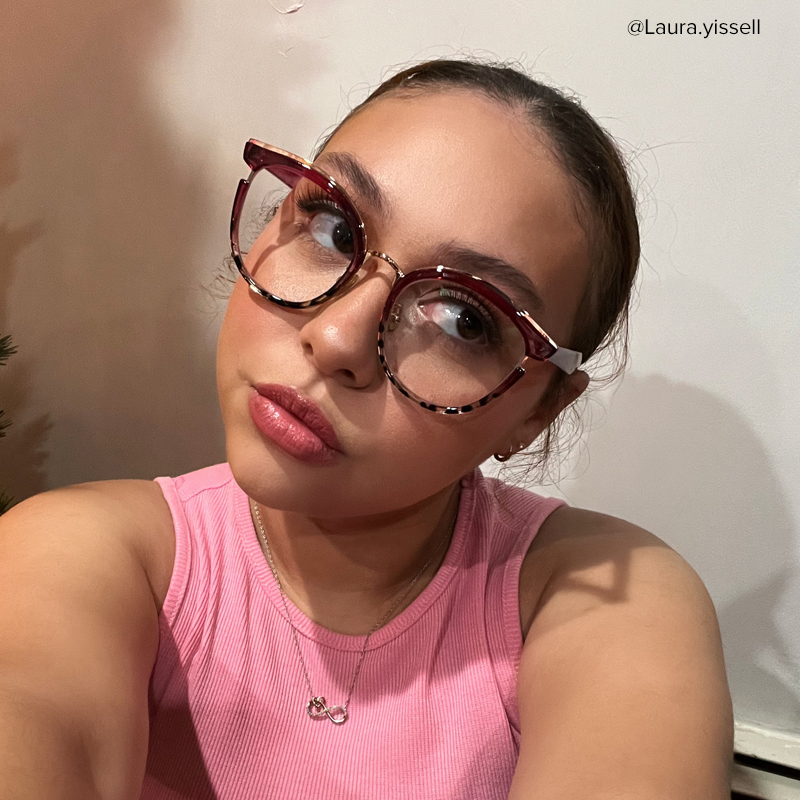 Laraine Cat Eye Red Tortoise Glasses | Zeelool Optical4