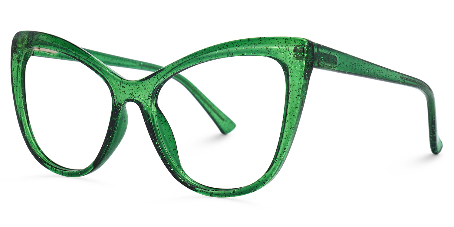 Gomez Cateye Green Glasses | Zeelool Glasses1