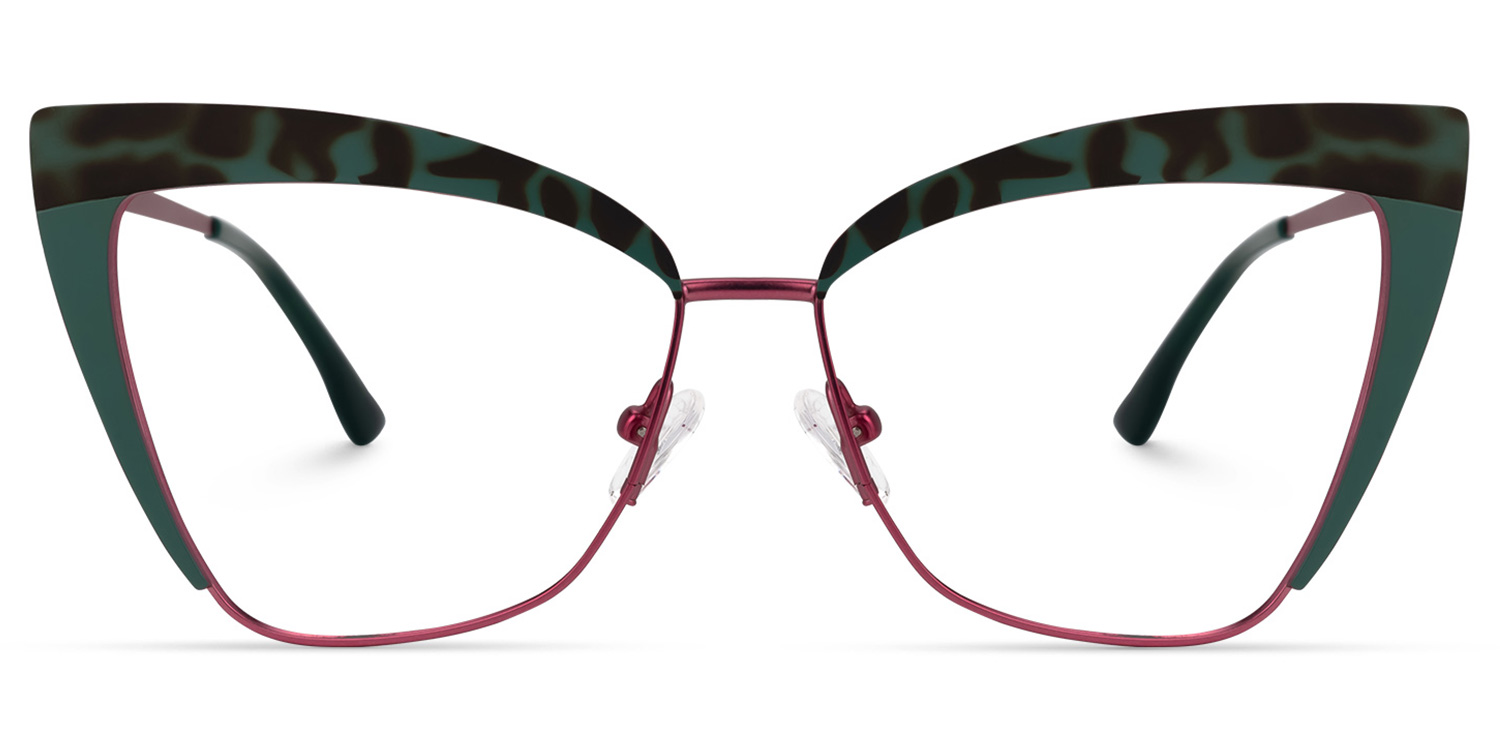 Luperon Cateye Eyeglasses and Dark-Green Frames0