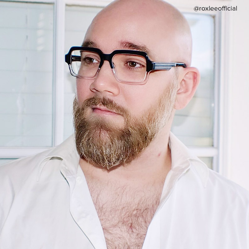 Jack Rectangle Black & Crystal Glasses hover