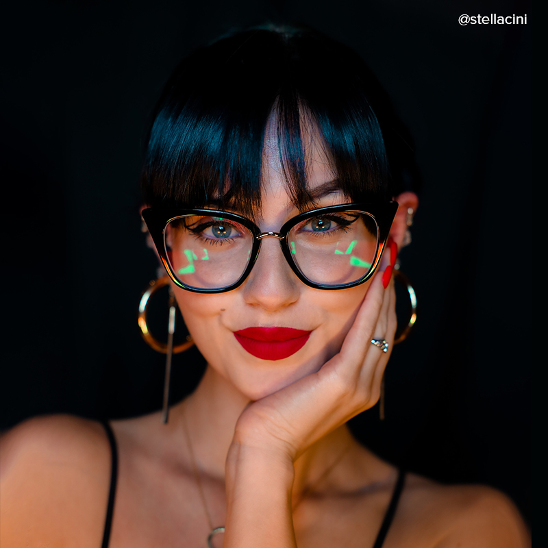 Tallulah Cat Eye Black Glasses hover