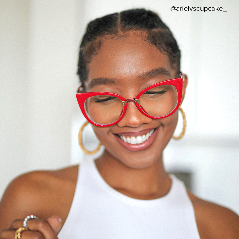 Jacqueline Cat Eye Red Glasses | Zeelool Glasses11