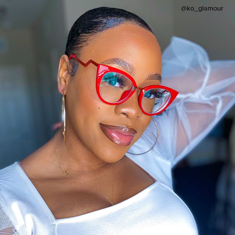 Jacqueline Cat Eye Red Glasses | Zeelool Glasses10