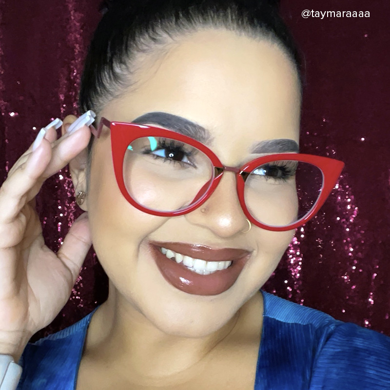 Jacqueline Cat Eye Red Glasses | Zeelool Glasses9