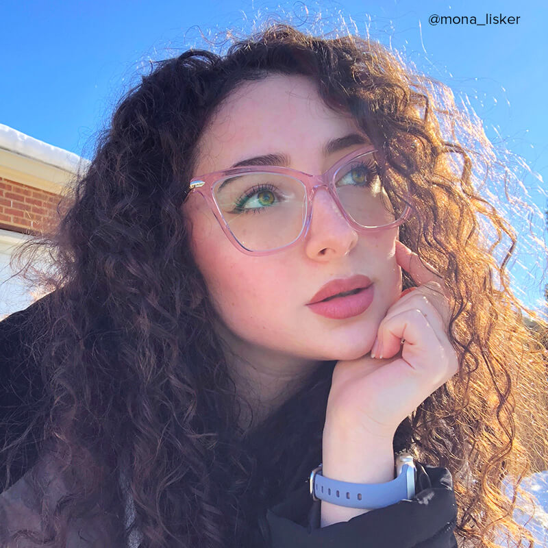 Hilary Butterfly Light Pink Transparent Eyeglasses5