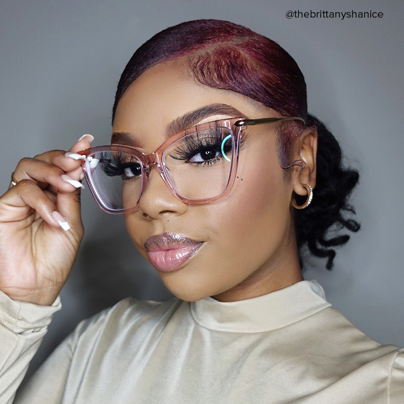 Hilary Butterfly Light Pink Transparent Eyeglasses8