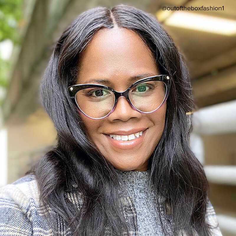 Alivia Cat Eye Purple Eyeglasses and Gradient Frame8