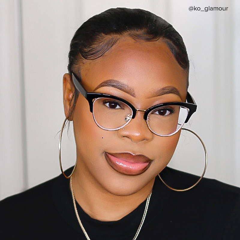 Charlene Browline Cateye Black EyeGlasses | Zeelool8