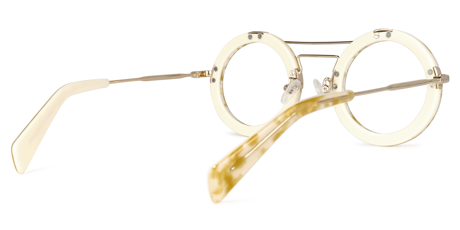 Martis Round Yellow-Floral Glasses3