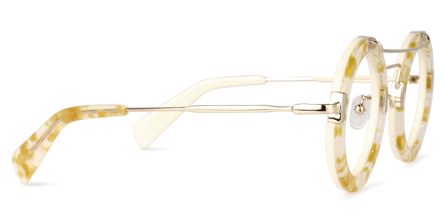 Martis Round Yellow-Floral Glasses | Zeelool Glasses2