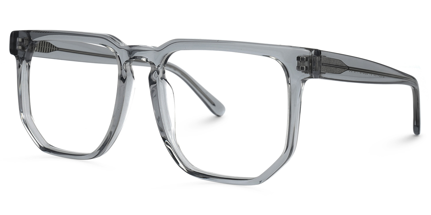 Matherne Square Crystal Gray Eyeglasses | Zeelool Optical1