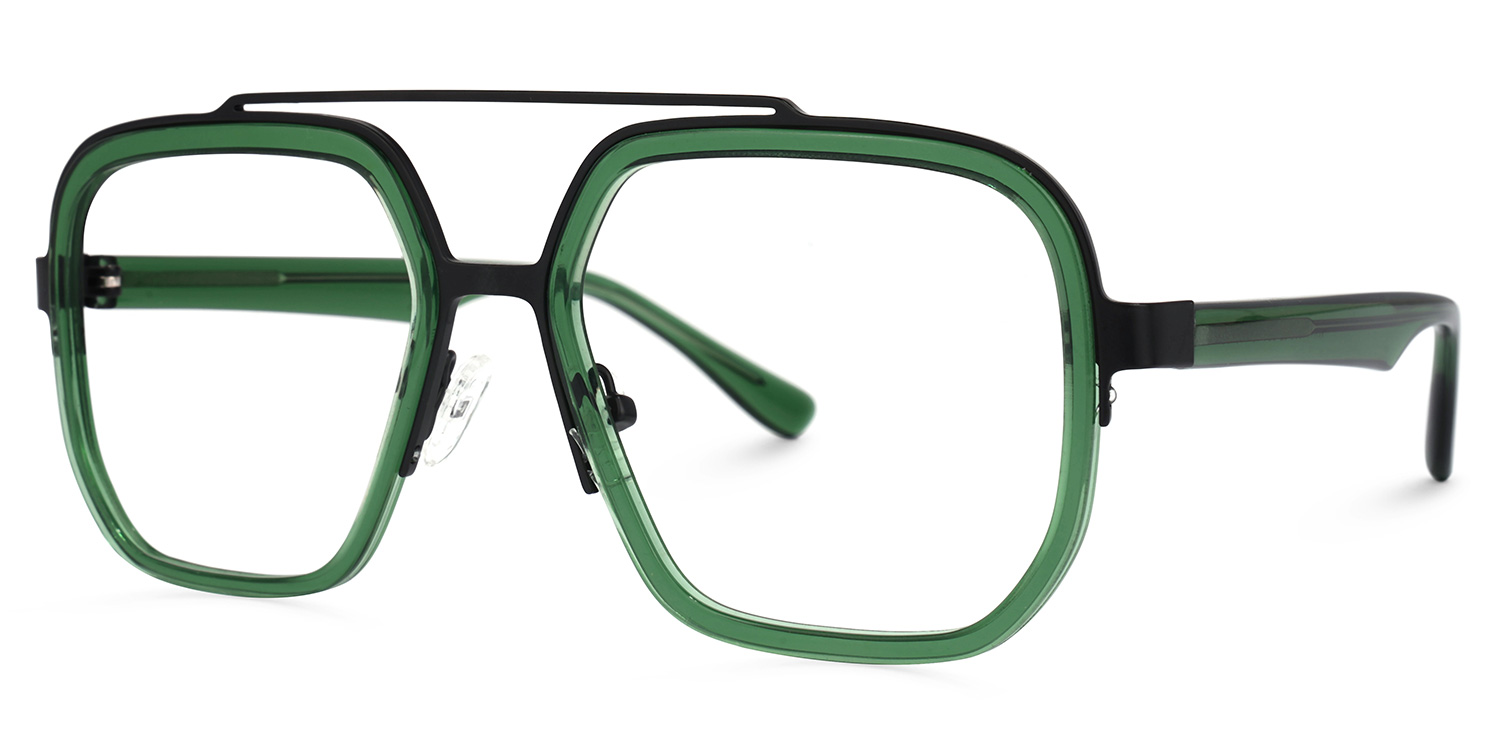Ace Aviator Green Glasses | Zeelool Glasses1