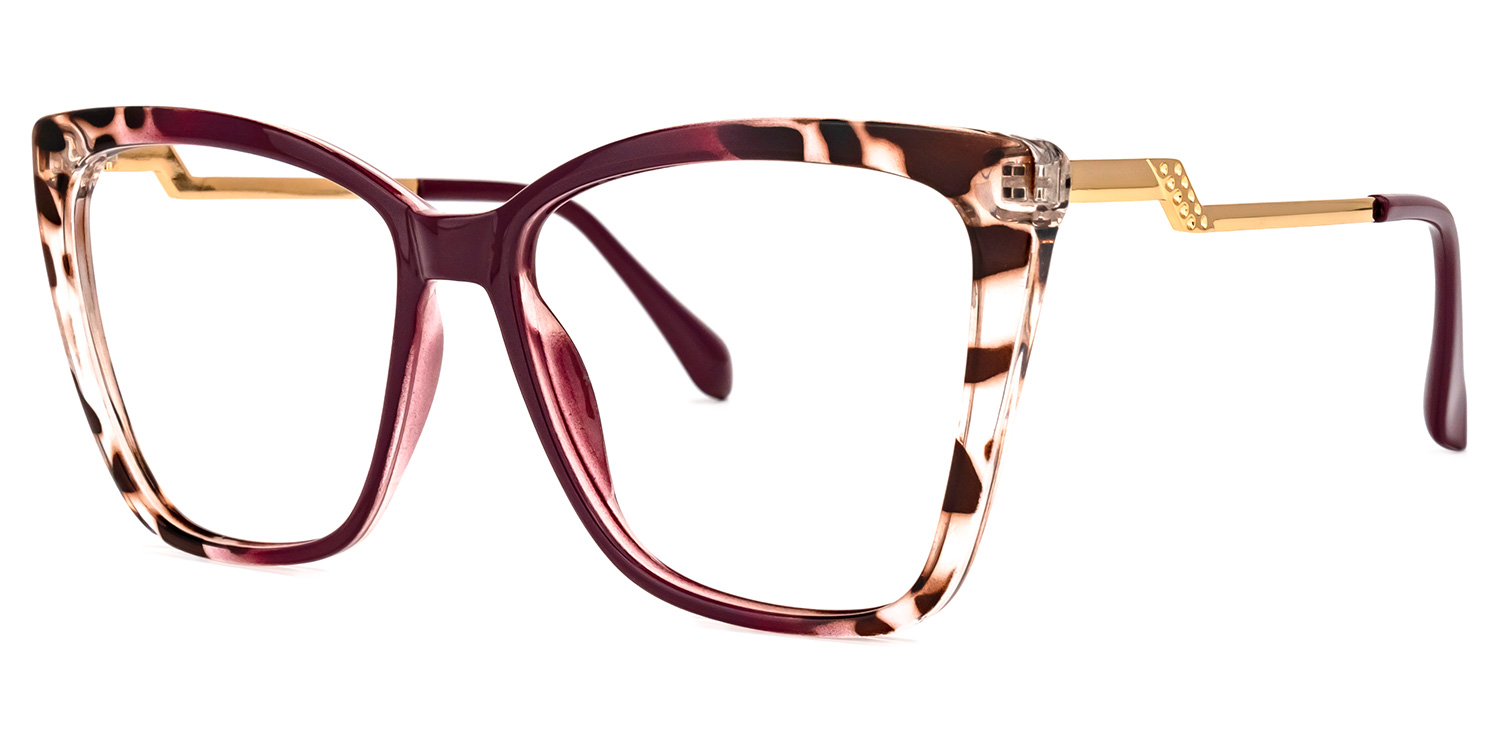 Awilda Cateye Purple and tortoise Glasses and Frame1
