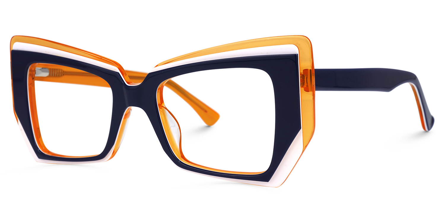 Verdejo Geometric Dark-Blue Glasses | Zeelool Glasses1