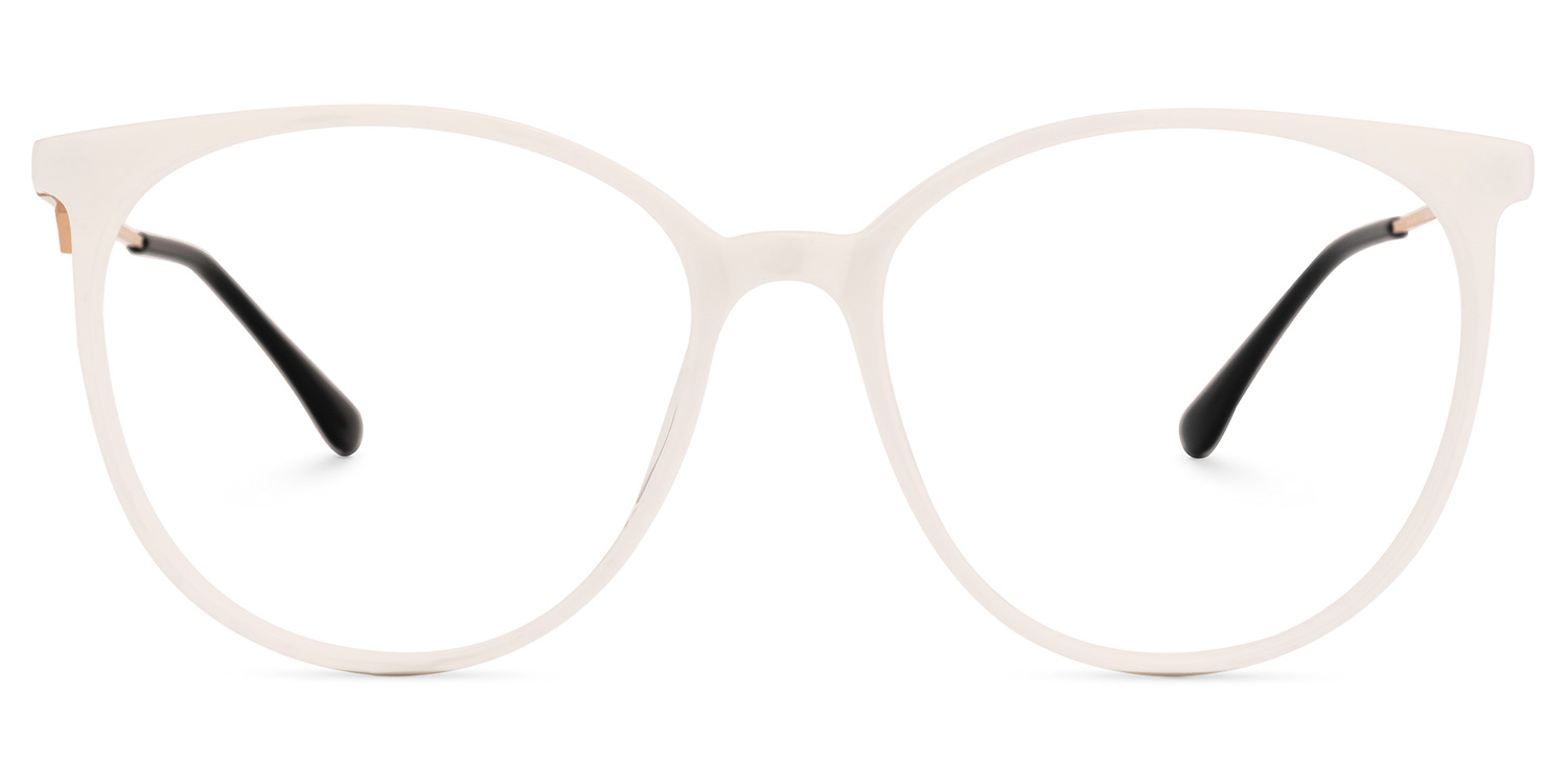 Chanty Round White Glasses