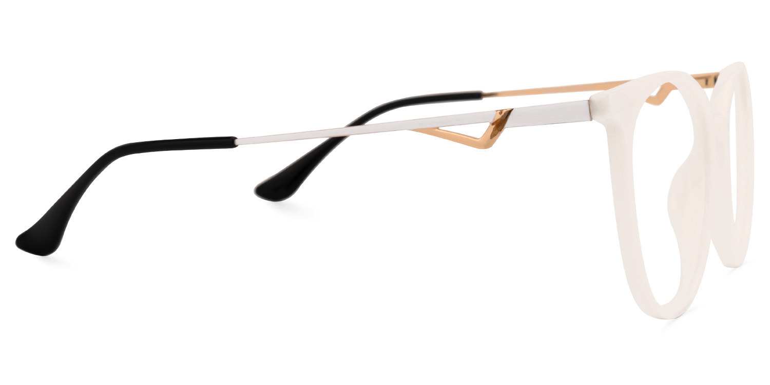 Chanty Round White Thin Frame Glasses | Zeelool Optical2