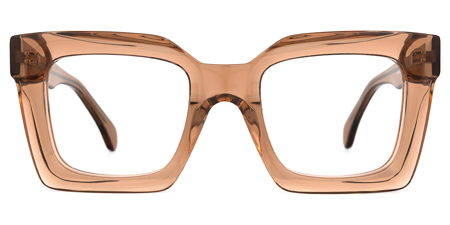 Lobo Square Champagne Eyeglasses & Glasses Frames0