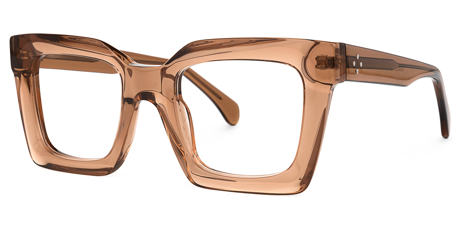 Lobo Square Champagne Eyeglasses & Glasses Frames1