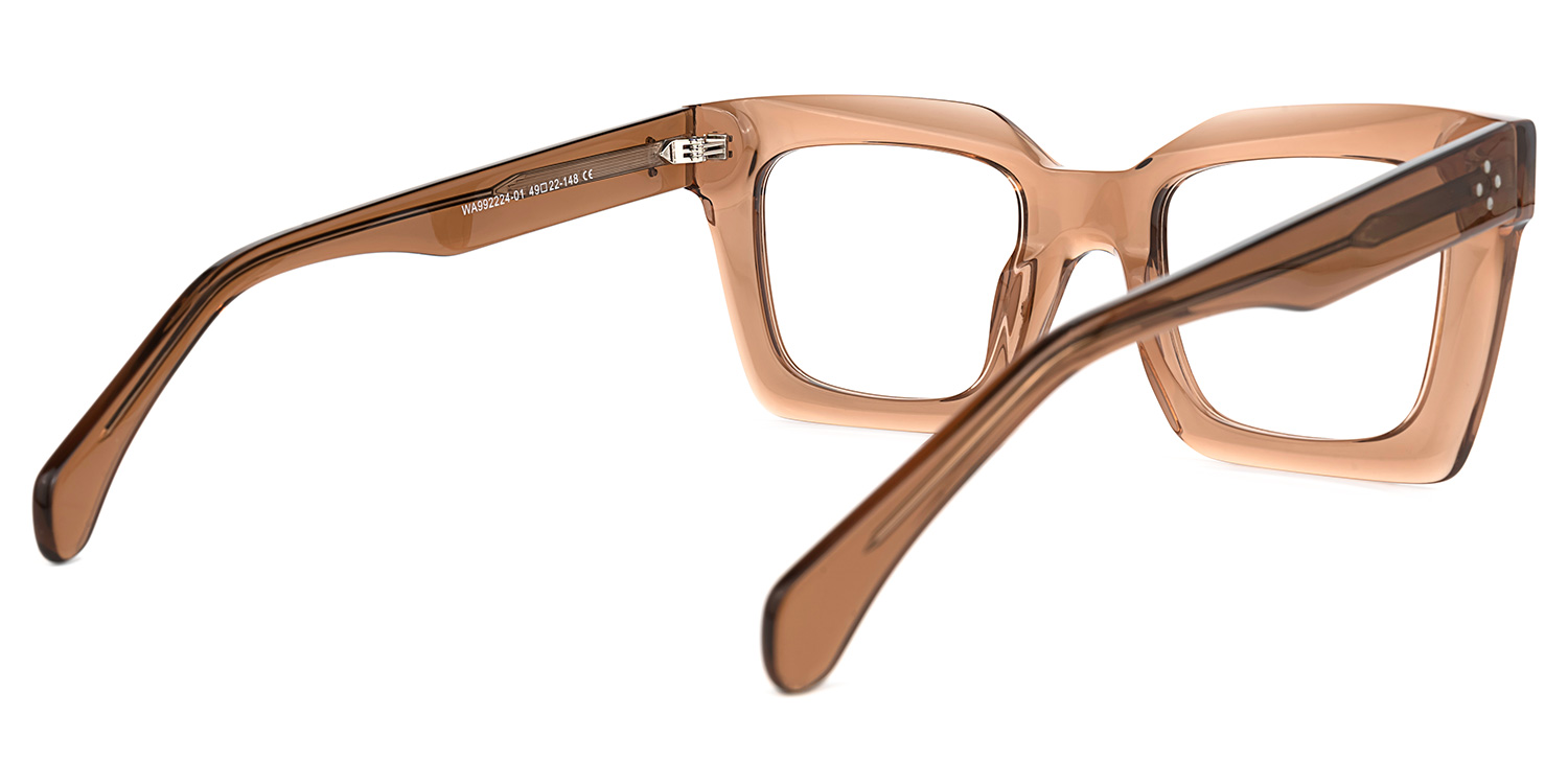 Lobo Square Champagne Eyeglasses & Glasses Frames3
