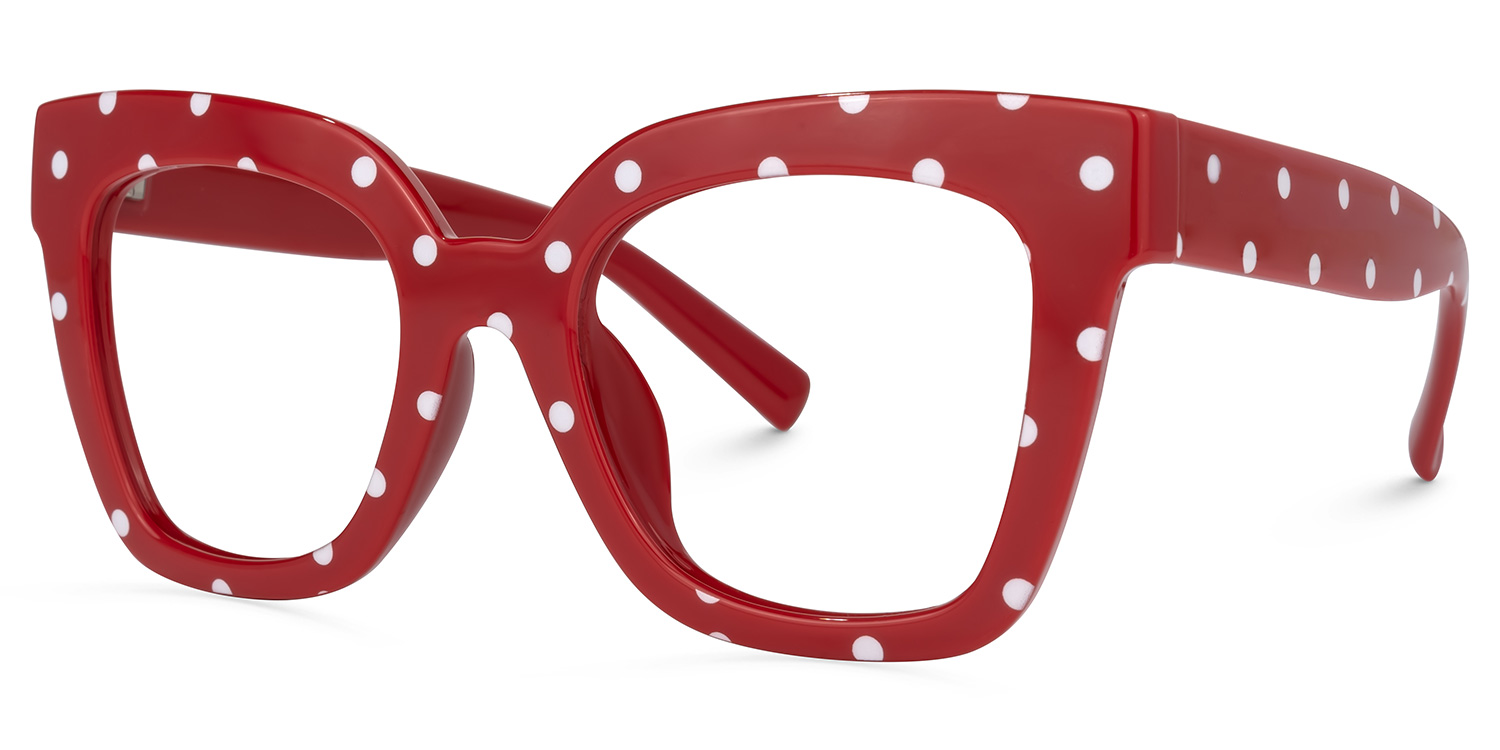 Malcolm Square Red-Dot EyeGlasses | Zeelool Optical1