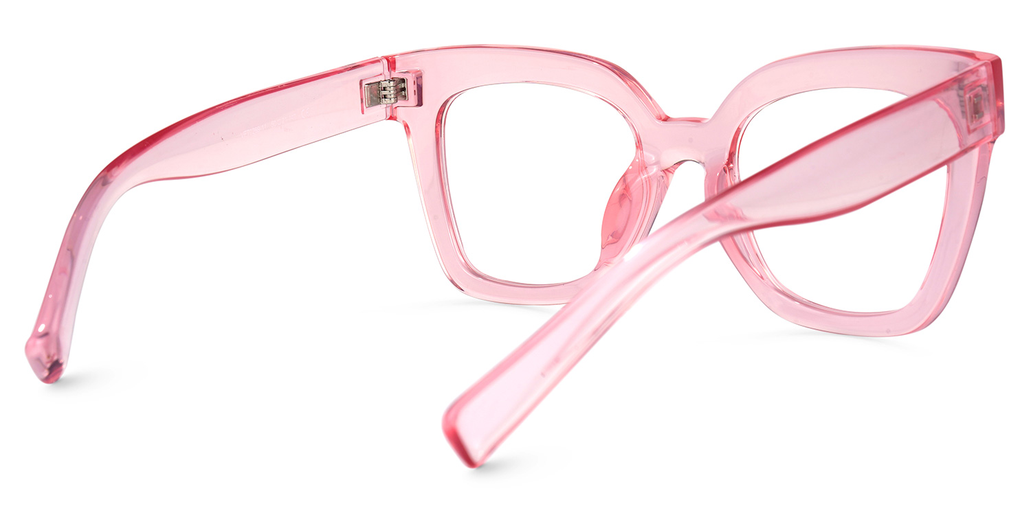 Malcolm Pink Translucent Glasses with Square Frames3
