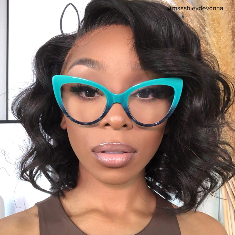 Claudette Cat Eye Blue-Green Glasses5