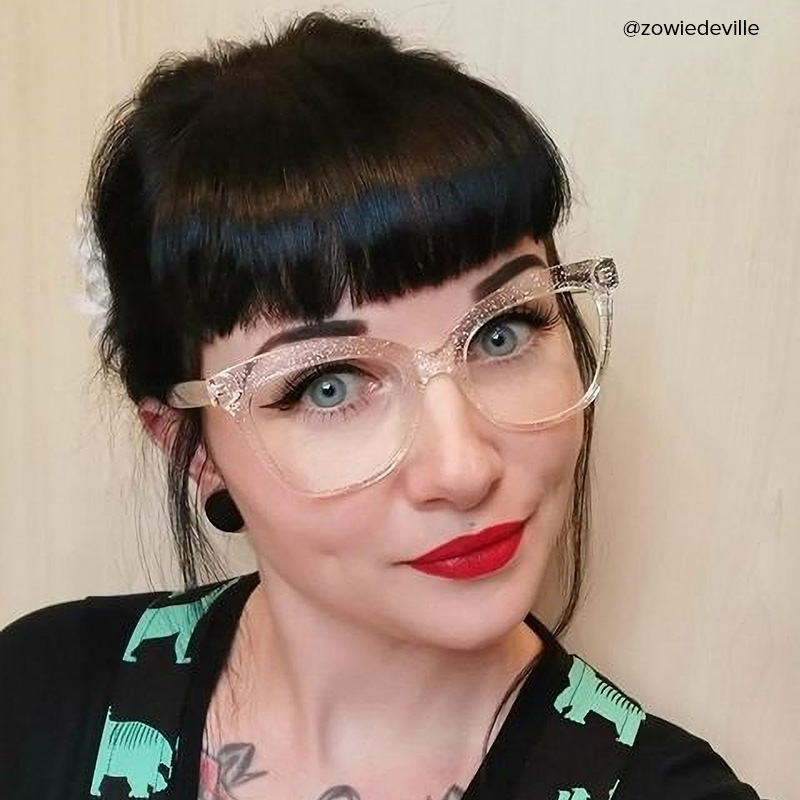 Santiago Cateye Crystal Glasses | Zeelool Glasses5