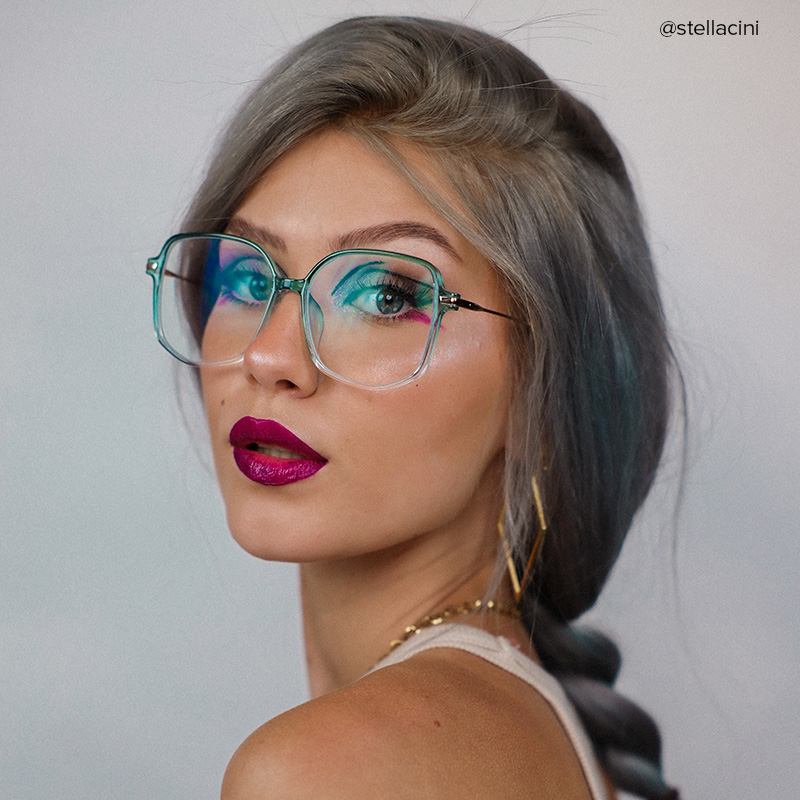 Payton Geometric Green Frame Glasses | Zeelool Optical9