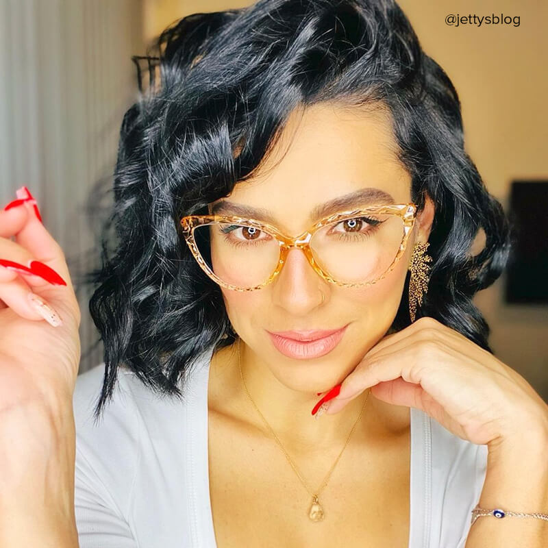 Lucas Cateye Champagne Eyeglasses and Translucent Frame6