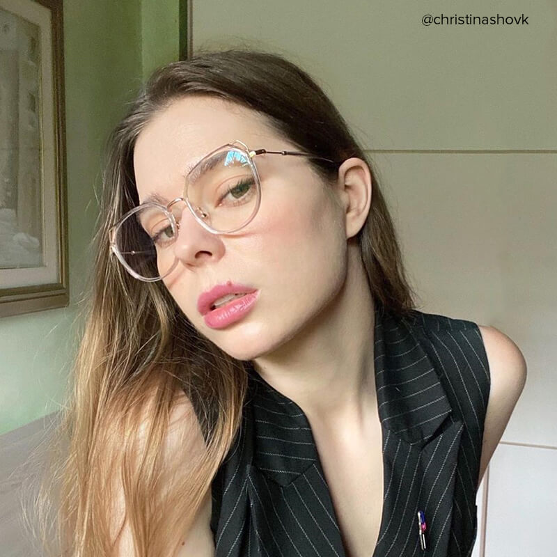 Ofelia Cateye Crystal Glasses | Zeelool Glasses5