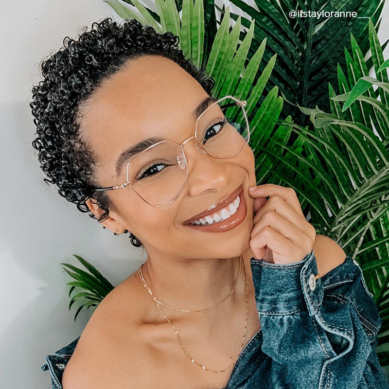 Bivins Geometric Gold Eyeglasses with Thin Frames6