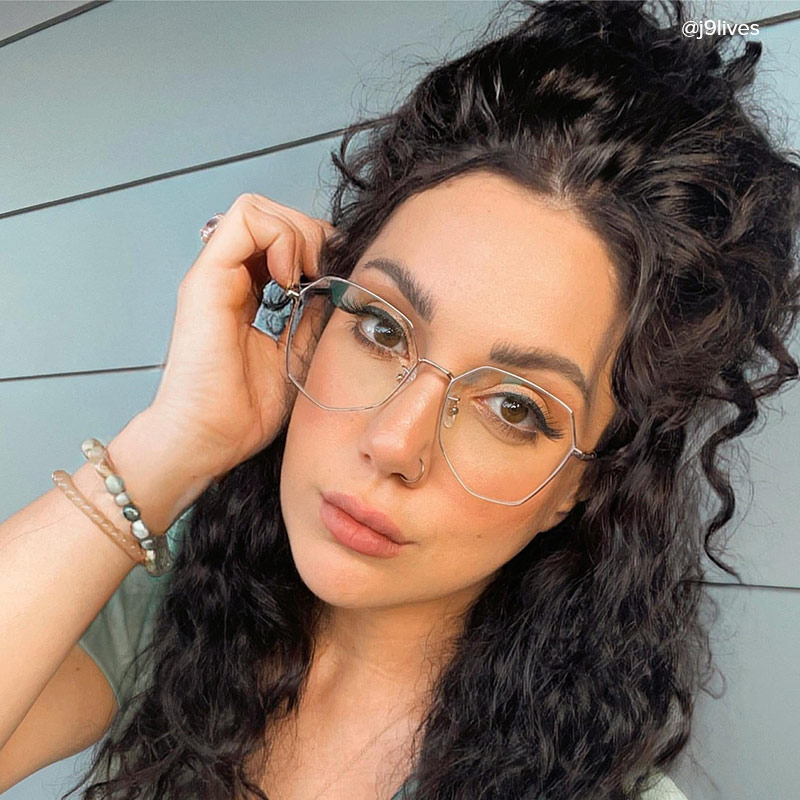 Bivins Geometric Gold Eyeglasses with Thin Frames8