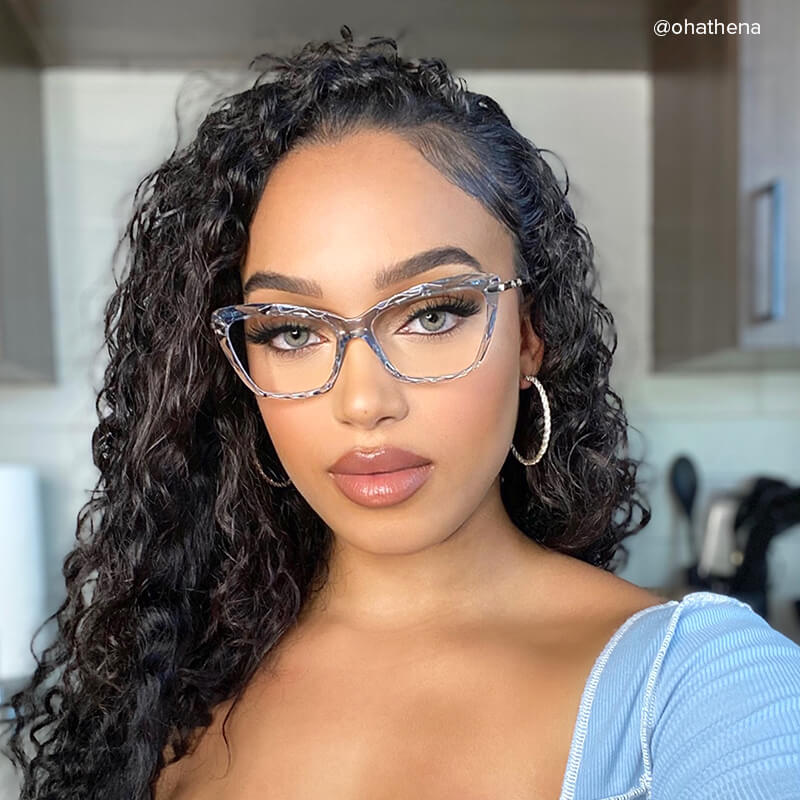 Juliet Cateye Light Blue Eyeglasses and Translucent Frame8