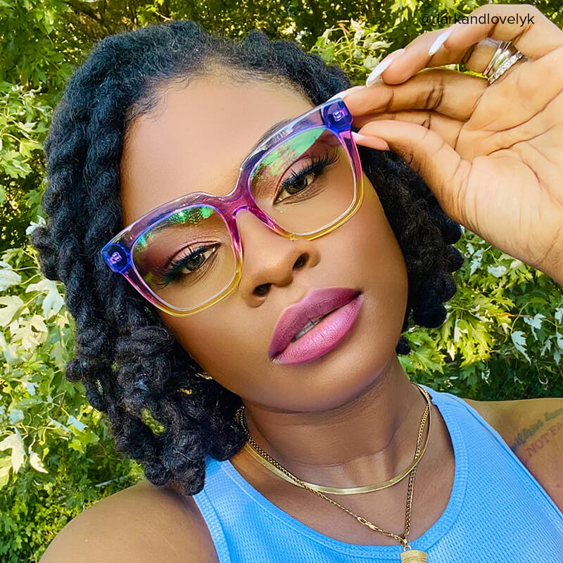 Xion Square Pink-Yellow Eyeglasses & Bright Frames4