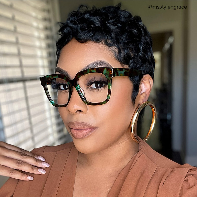 Xion Square Glasses and Green-Tortoise Frames4