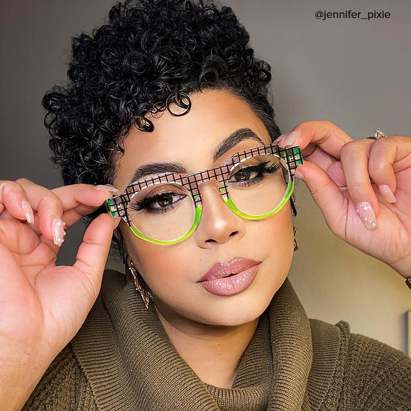 Karla Geometric Green Glasses6
