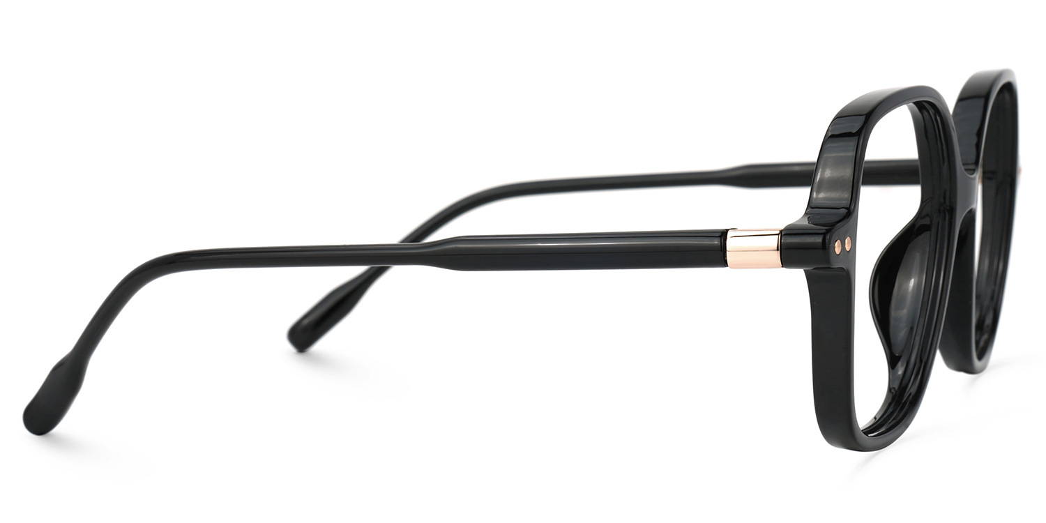 Lenzie Square Black Glasses2