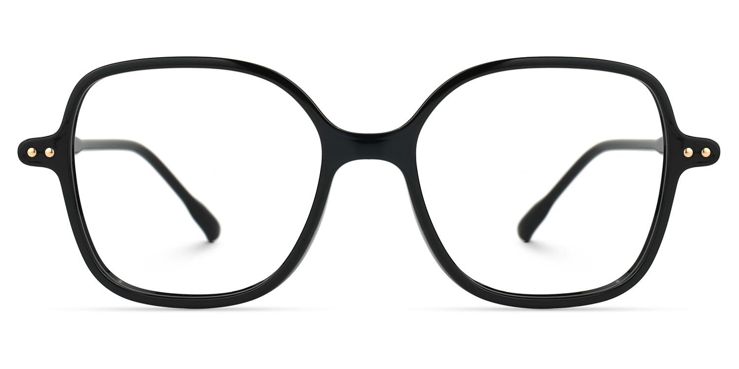 Black Lenzie Square Frame Eyeglasses | Zeelool0