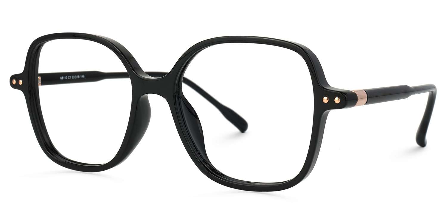 Lenzie Square Black Glasses1