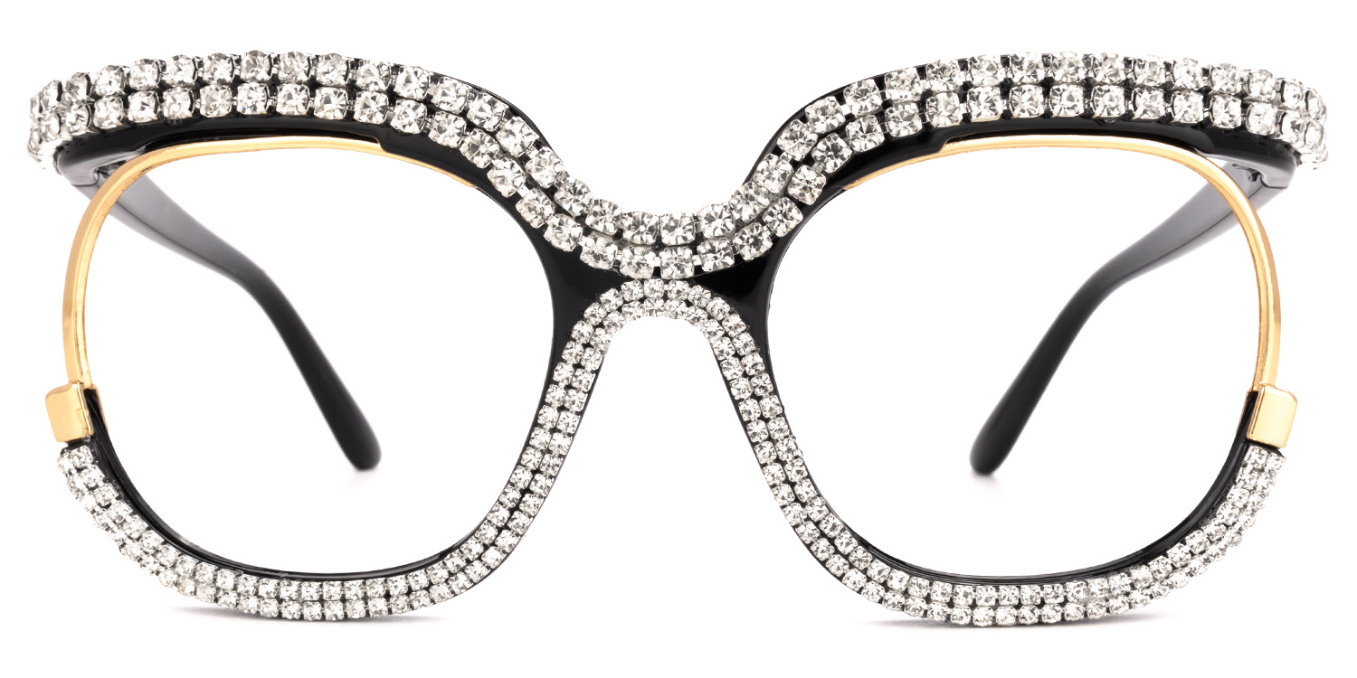 Veasley Square White Rhinestone Glasses